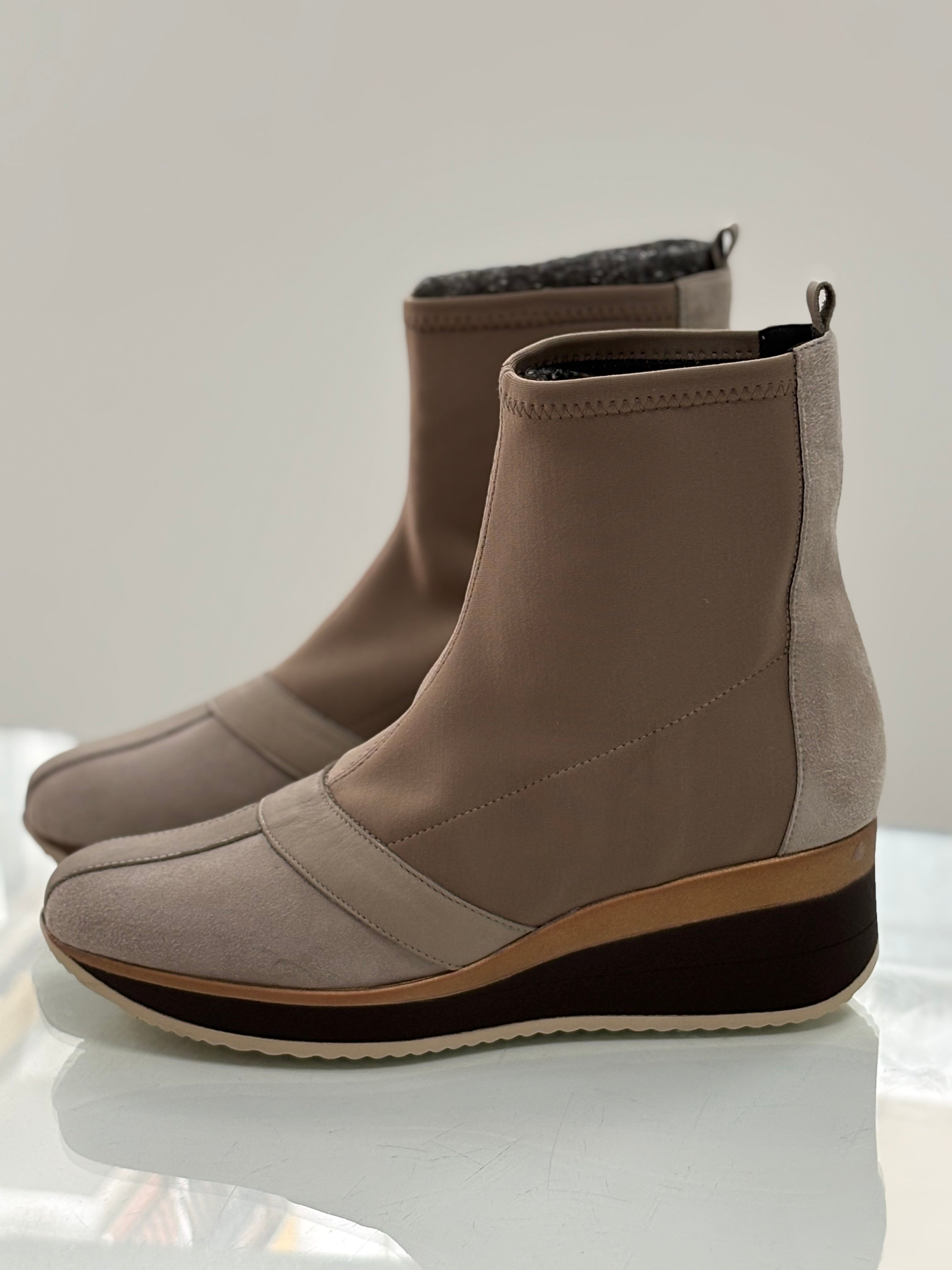 Dibia - Botín cuña licra - taupe hielo