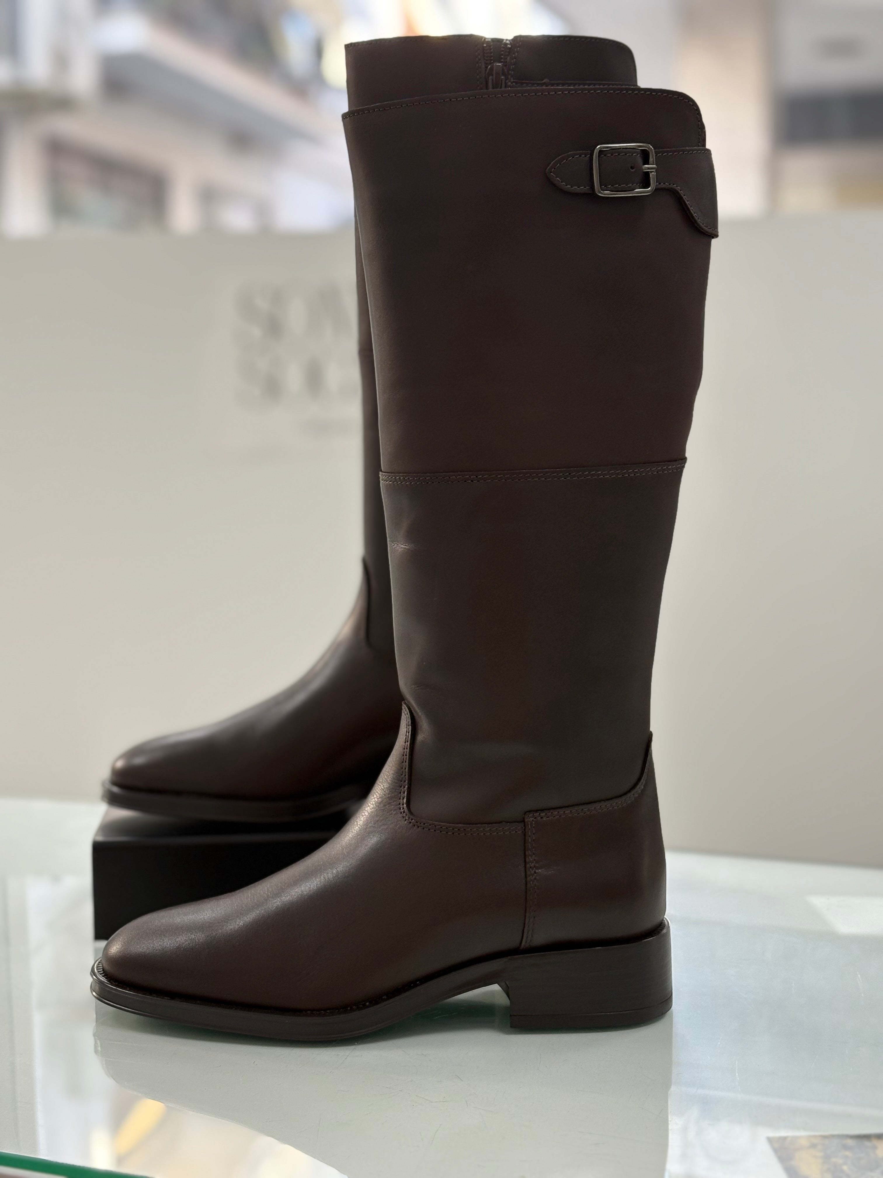 Alpe invierno - Botas altas planas - Chocolate